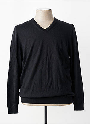 Pull col v manches longues noir HUGO BOSS homme