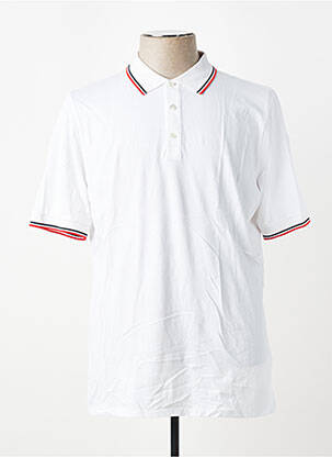 Polo stretch manches courtes blanc FUSALP homme