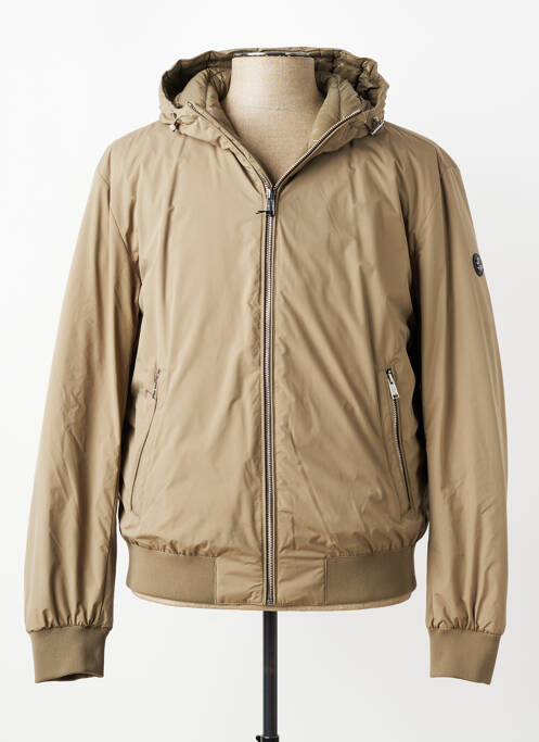 Doudoune manches longues a capuche marron HUGO BOSS homme
