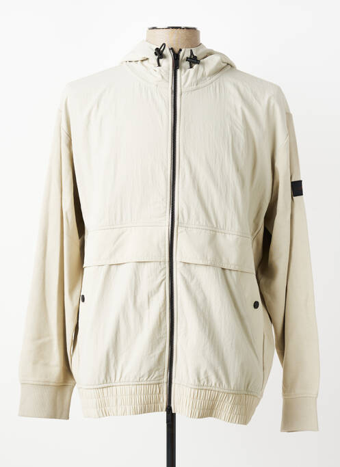 Veste casual coupe droite beige HUGO BOSS homme