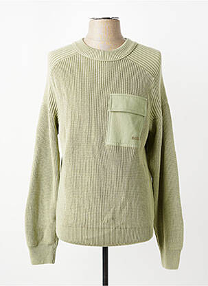 Pull col rond manches longues vert HUGO BOSS homme