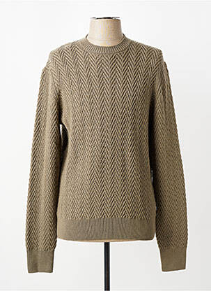 Pull col rond manches longues marron HUGO BOSS homme