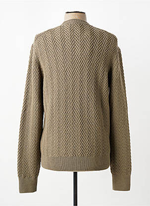 Pull col rond manches longues marron HUGO BOSS homme