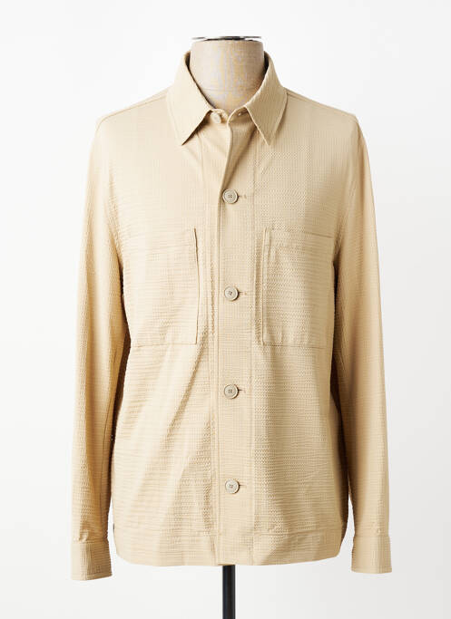 Chemise manches longues coupe cintrée beige HUGO BOSS homme