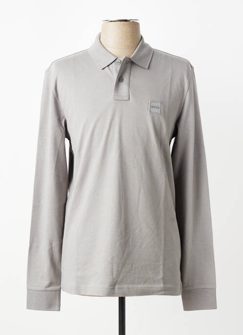Polo manches longues manches longues gris HUGO BOSS homme