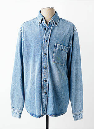 Chemisier coupe droite manches longues bleu HUGO BOSS femme