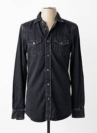 Chemise manches longues poches noir DIESEL homme