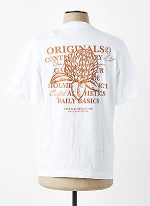 T-shirt coupe cintrée manches courtes blanc JACK & JONES homme