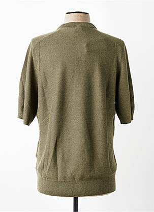 Pull maille souple et aérée manches courtes vert HUGO BOSS homme