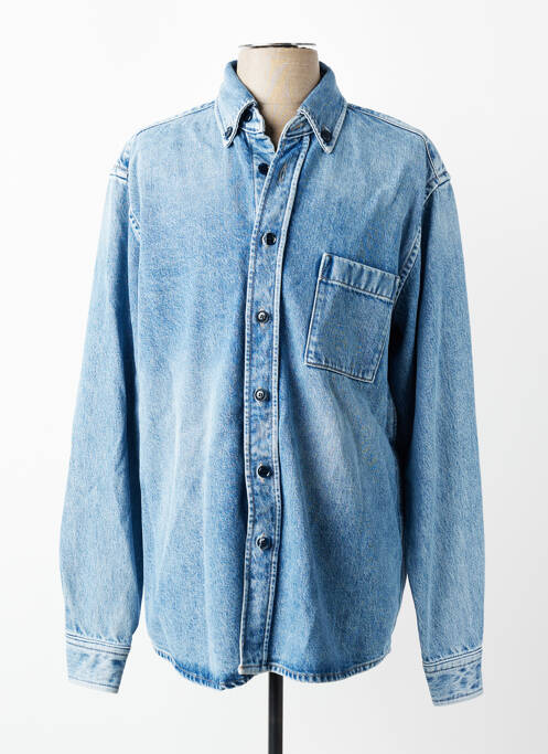 Chemisier coupe droite manches longues bleu HUGO BOSS femme