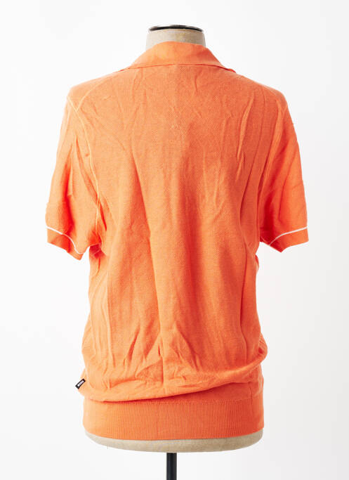 Pull maille souple et aérée manches courtes orange HUGO BOSS homme
