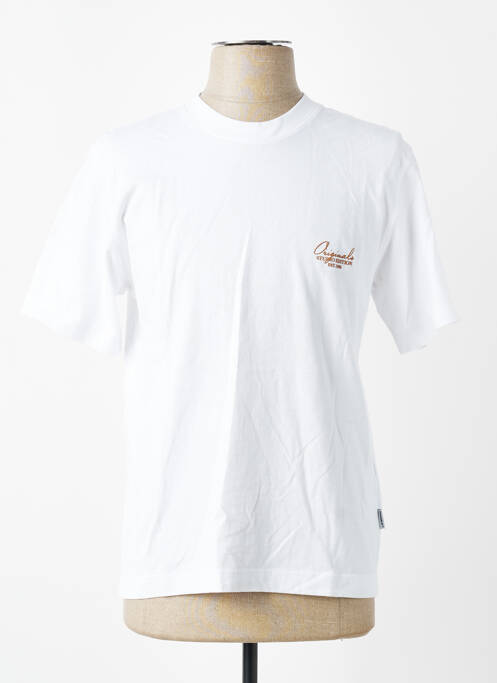 T-shirt coupe cintrée manches courtes blanc JACK & JONES homme