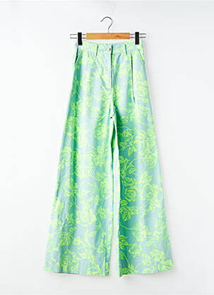 Pantalon flare fermeture zippée sous rabat boutonné bleu ANTWRP femme