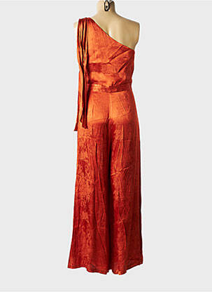 Combi-pantalon coupe fluide fines bretelles orange FRNCH femme