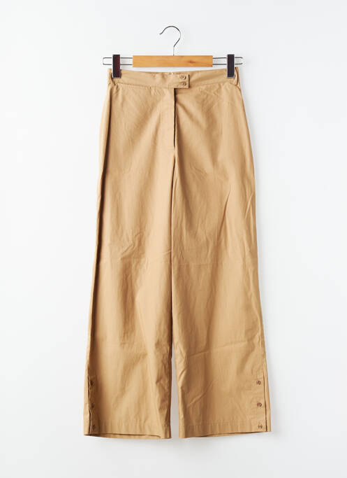 Pantalon droit fermeture zippée sous rabat boutonné beige SESSUN femme