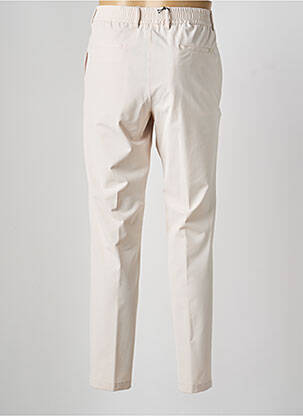 Pantalon slim fermeture zippée sous rabat avec crochet taille normale beige HUGO BOSS homme