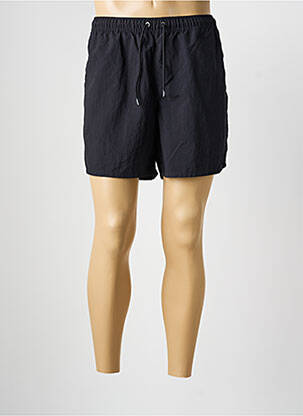 Short de bain effet matière satinée noir KWAY homme