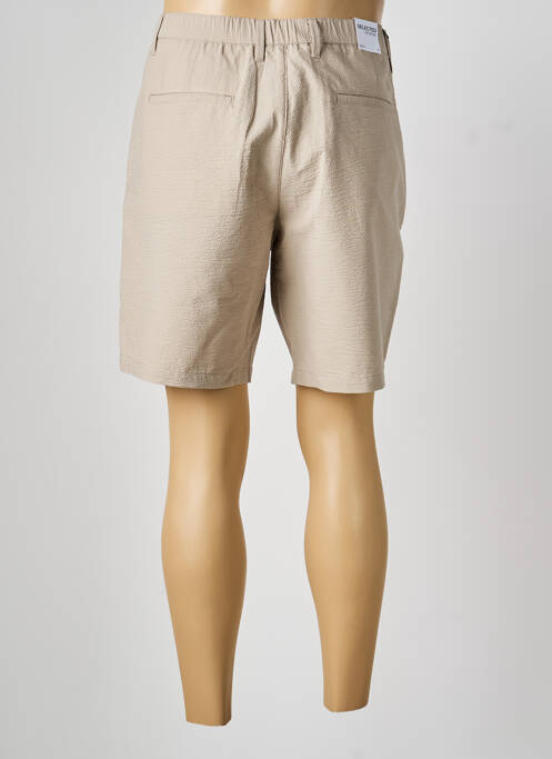 Bermuda taille à pinces taille normale beige SELECTED homme