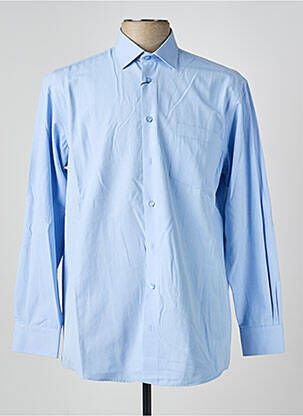 Chemise manches longues coupe droite bleu LOUIS VICTOR homme