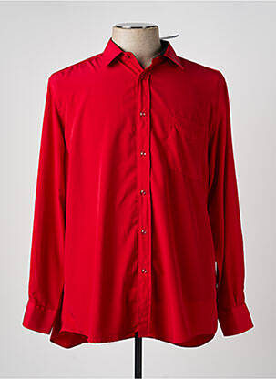 Chemise manches longues poches rouge LUI homme