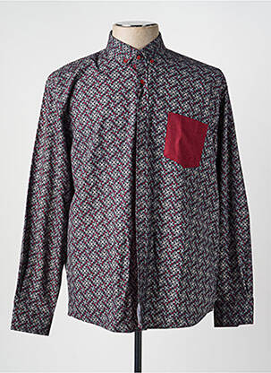 Chemise manches longues imprimé fantaisie bleu CAP 10 TEN homme