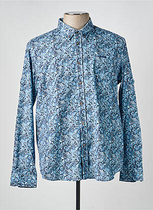 Chemise manches longues coupe cintrée bleu DELAHAYE homme