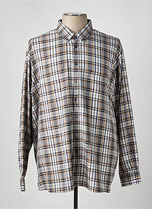 Chemise manches longues poches marron CHATEL homme