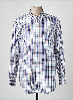 Chemise manches longues imprimé écossais bleu LUI homme