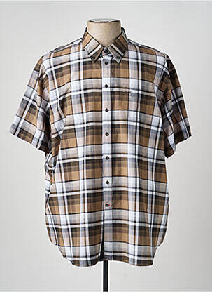 Chemise manches courtes poches marron CHATEL homme