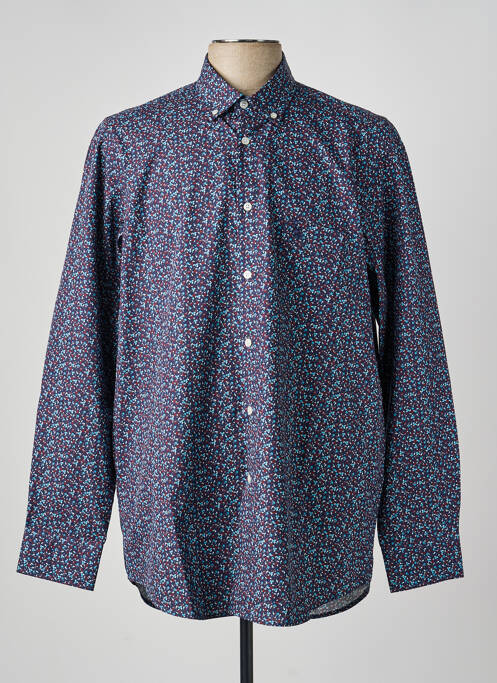 Chemise manches longues coupe droite bleu BANDE ORIGINALE homme