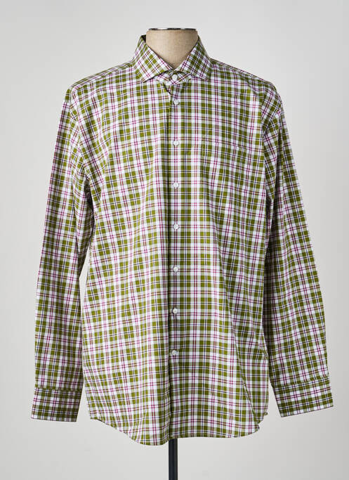 Chemise manches longues imprimé écossais vert SEIDENSTICKER homme