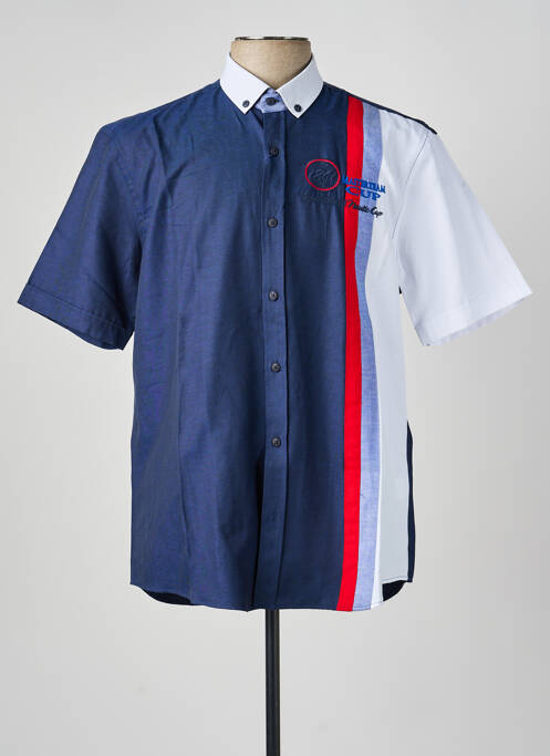 Chemise manches courtes coupe cintrée bleu CAP 10 TEN homme