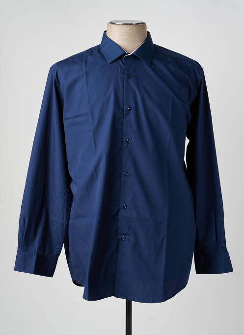 Chemise manches longues coupe cintrée bleu LUI homme
