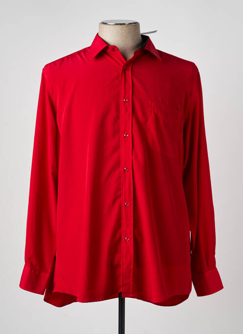 Chemise manches longues coupe cintrée rouge LUI homme