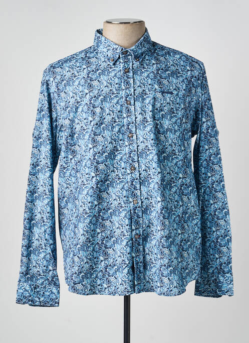 Chemise manches longues coupe cintrée bleu DELAHAYE homme