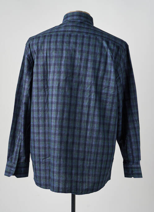 Chemise manches longues imprimé carreaux bleu LOUIS VICTOR homme