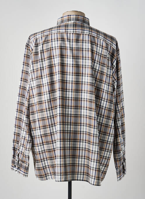 Chemise manches longues imprimé écossais marron CHATEL homme