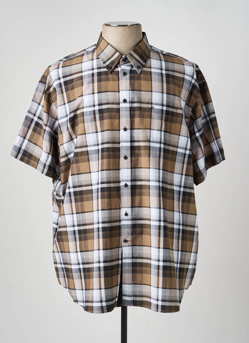 Chemise manches courtes poches marron CHATEL homme