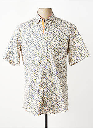 Chemise manches courtes imprimé fantaisie beige LUI homme
