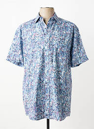 Chemise manches courtes imprimé fantaisie bleu LOUIS VICTOR homme