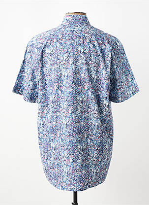 Chemise manches courtes imprimé fantaisie bleu LOUIS VICTOR homme