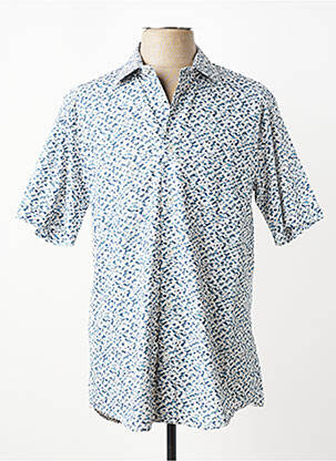 Chemise manches courtes imprimé fantaisie bleu LUI homme