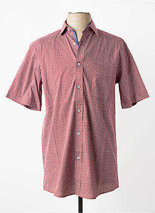 Chemise manches courtes imprimé fantaisie rouge LOUIS VICTOR homme