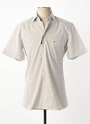 Chemise manches courtes imprimé fantaisie beige CHATEL homme