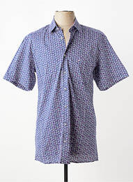 Chemise manches courtes imprimé fantaisie bleu CHATEL homme
