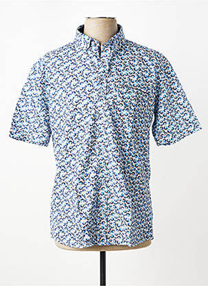 Chemise manches courtes imprimé fantaisie bleu CAP 10 TEN homme