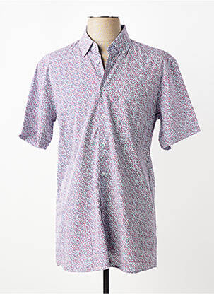Chemise manches courtes imprimé fantaisie bleu CHATEL homme