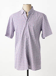Chemise manches courtes imprimé fantaisie bleu CHATEL homme