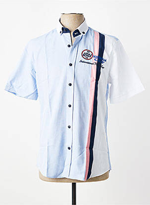 Chemise manches courtes imprimé fantaisie bleu CAP 10 TEN homme