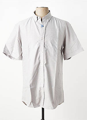 Chemise manches courtes coupe droite gris LUI homme